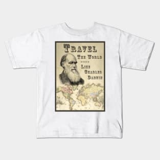 Vintage Poster - Travel the World with Darwin Kids T-Shirt